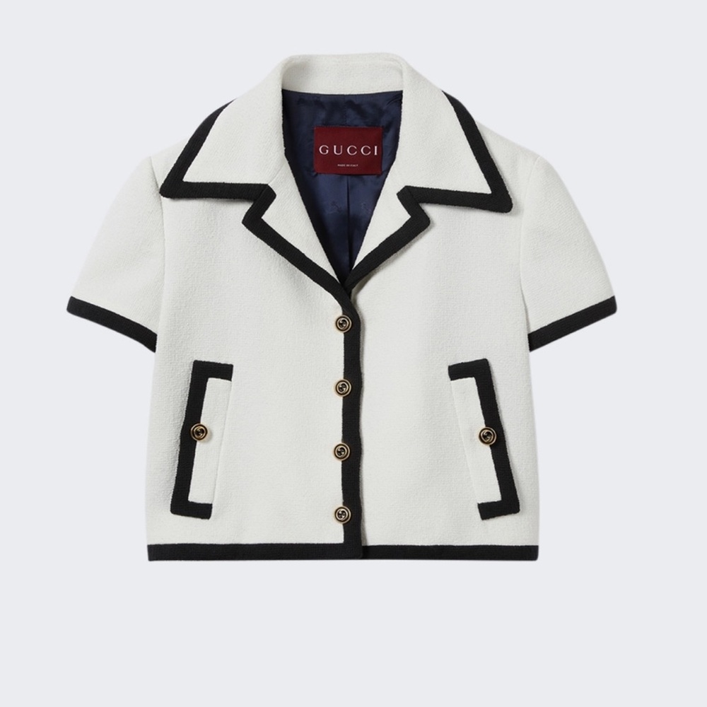 Gucci COTTON TWEED JACKET OFF WHITE